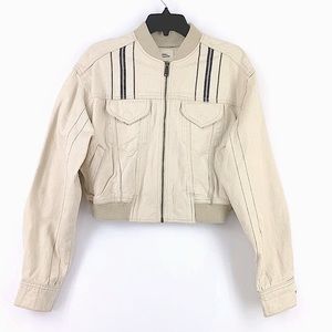 Urban Outfitters Tan Bomber Jean Jacket